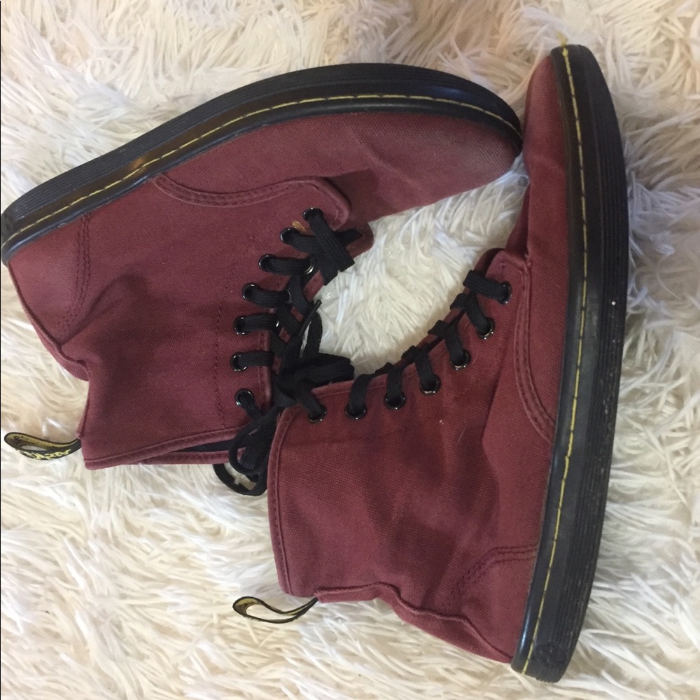 Dr Martens Ox Blood canvas boots 8 GUC